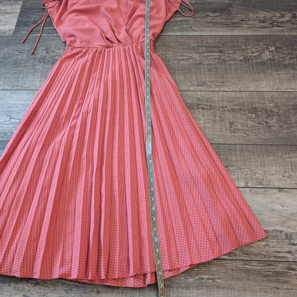 Gal Meets Glam Pink Pleated Wrap Midi Dress - Picture 11 of 11